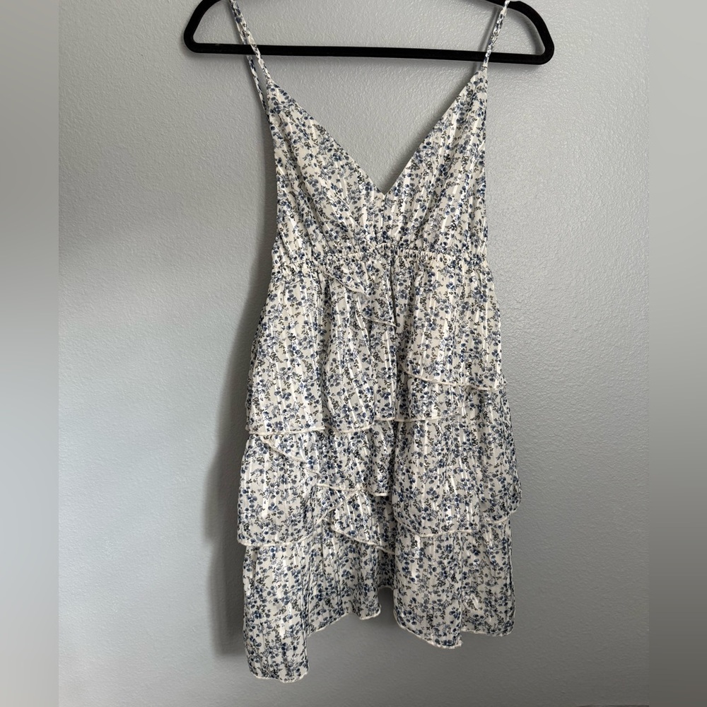 Copper closet ruffle floral mini dress size small